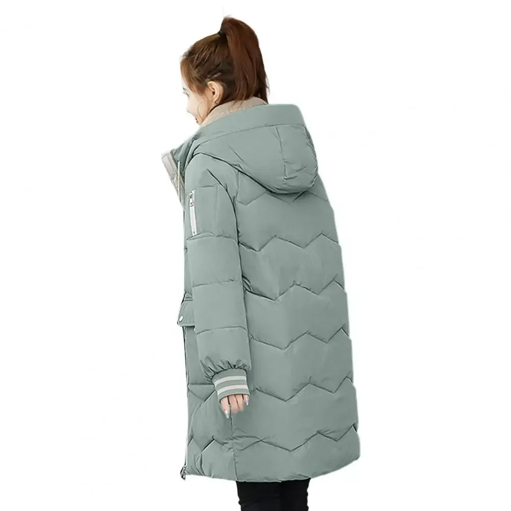 2023 New Women Long Down Cotton Jacket Korean Loose Cotton Coat Winter Thicken Warm Women Parkas Winter Female Hooded Coat