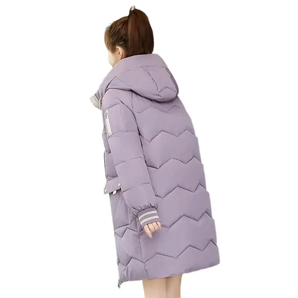 2023 New Women Long Down Cotton Jacket Korean Loose Cotton Coat Winter Thicken Warm Women Parkas Winter Female Hooded Coat