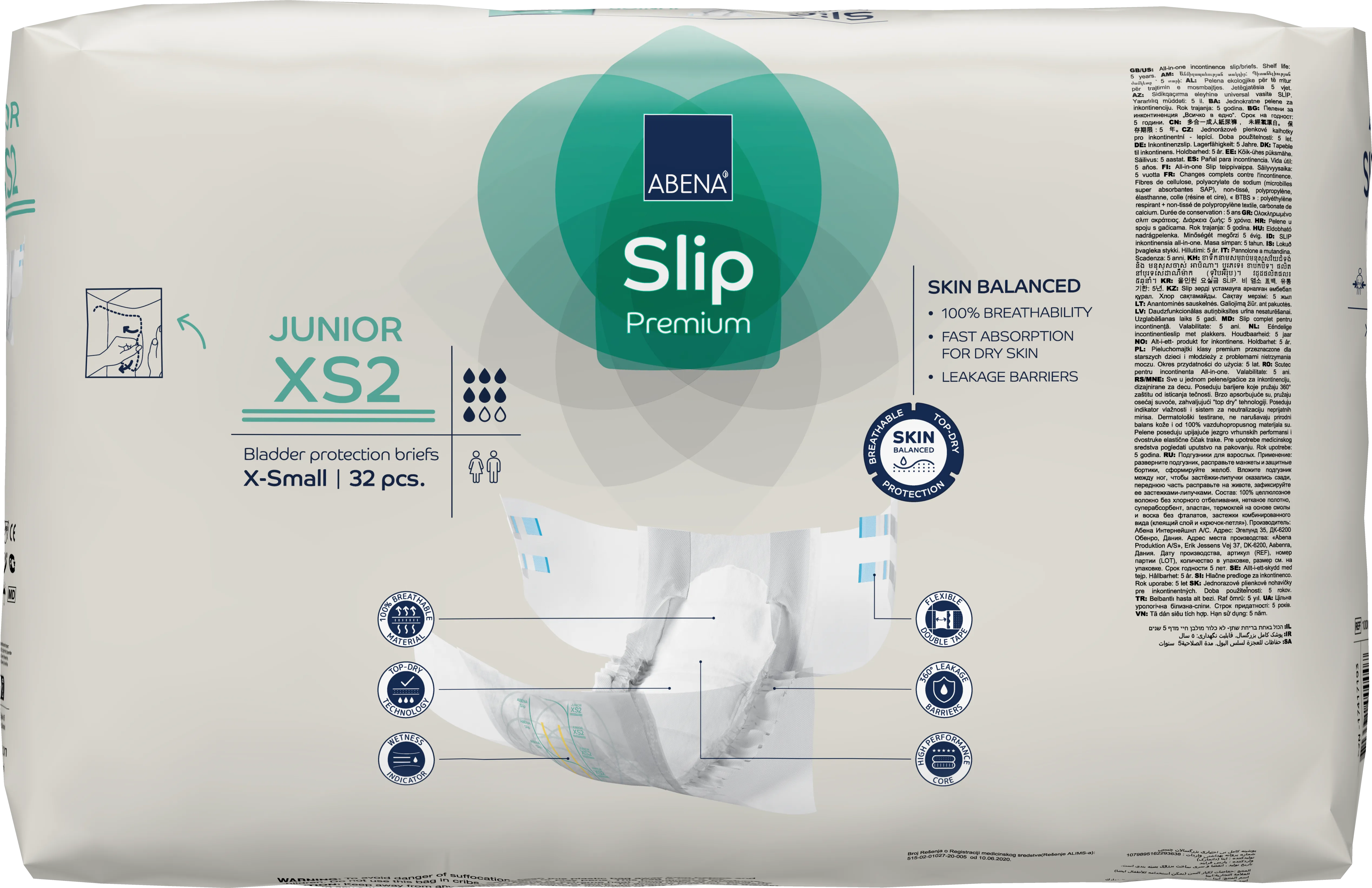 Abena Slip Premium Junior XS2 Incontinence Brief