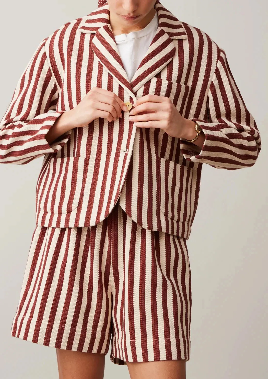 Bernay Jacket, Auburn Stripe