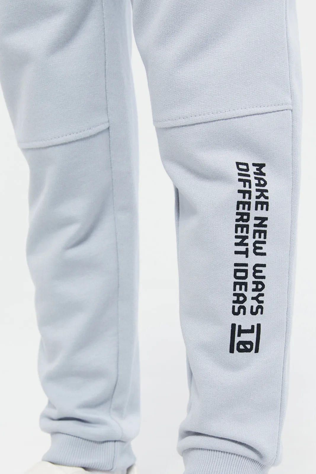 Boys Grey Print Joggers