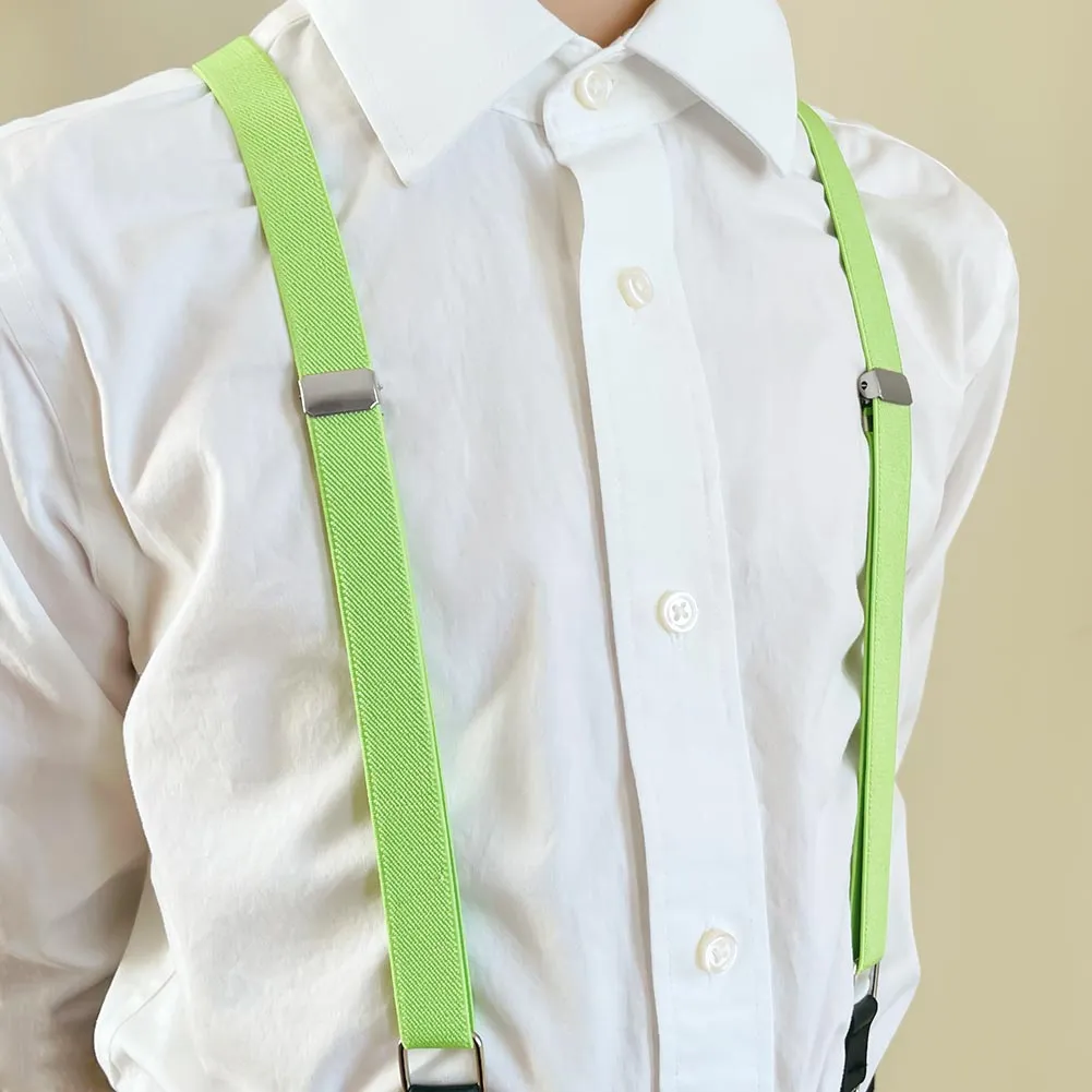 Boys' Lime Green Skinny Suspenders