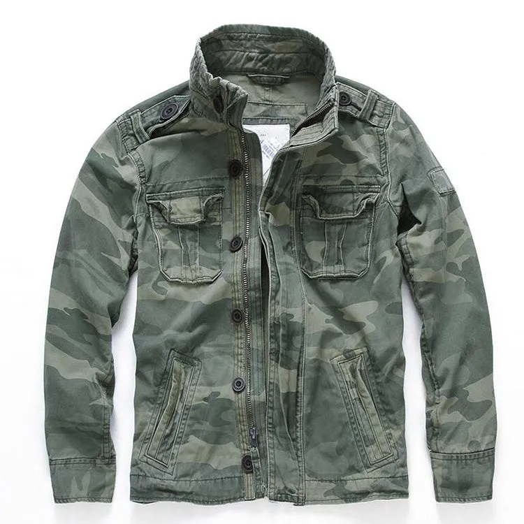 Casual Camouflage Military Pocket Cotton Men Jacket