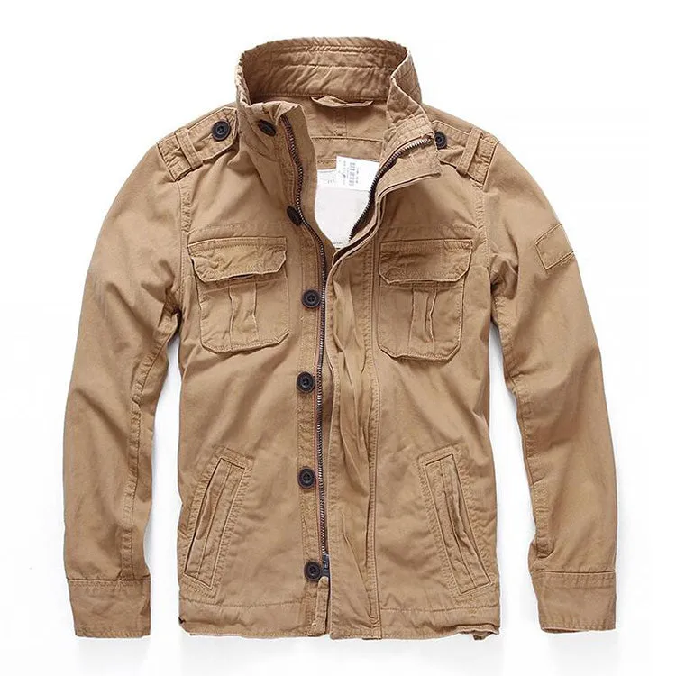 Casual Camouflage Military Pocket Cotton Men Jacket