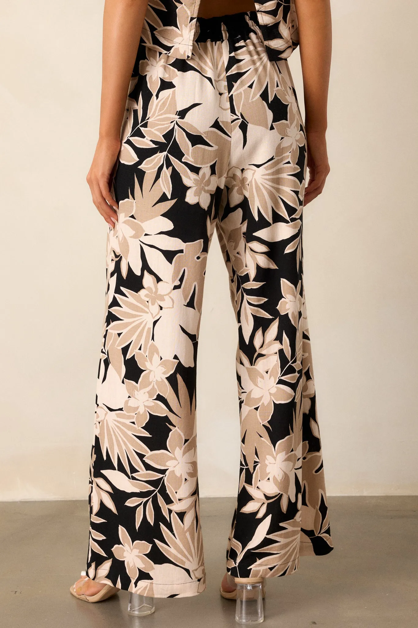 Chase Your Dreams Taupe Floral Wide Leg Pants