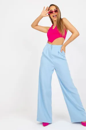 Chic High-Waisted Trousers with Stylish Side Pockets