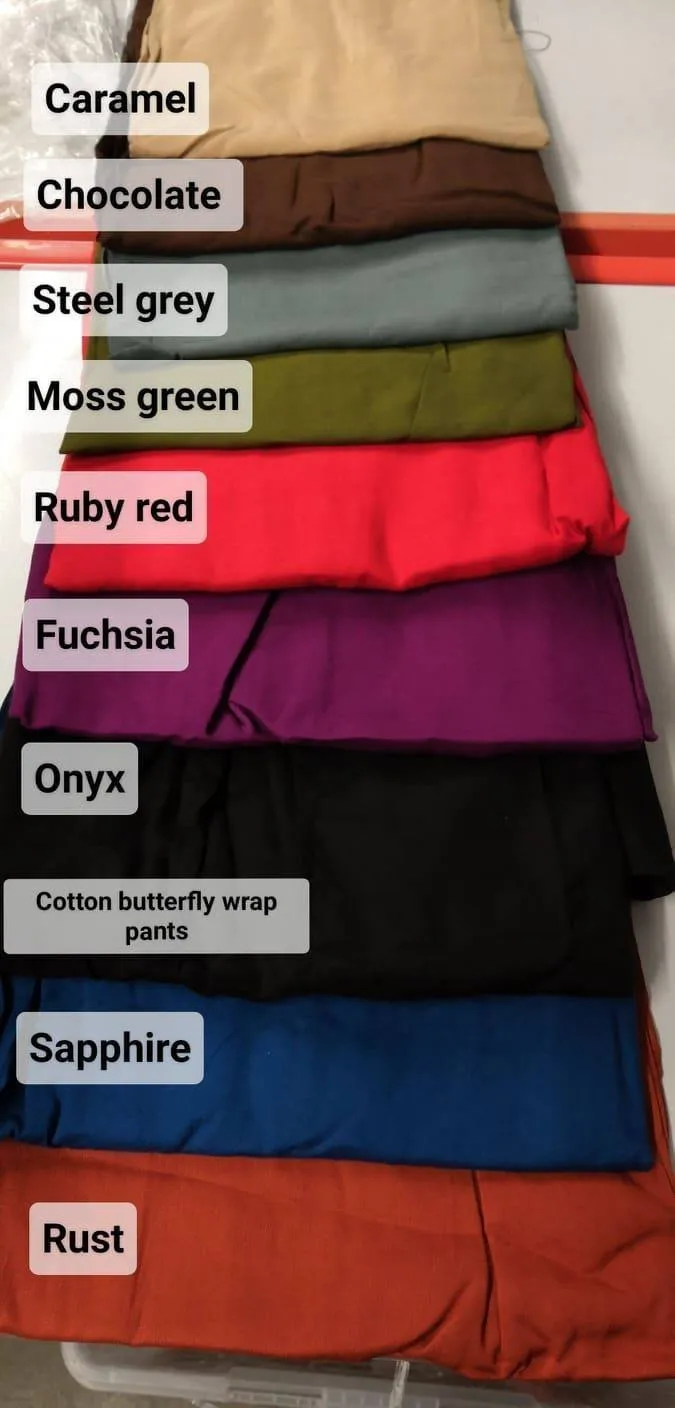 Cotton Butterfly Wrap Pants