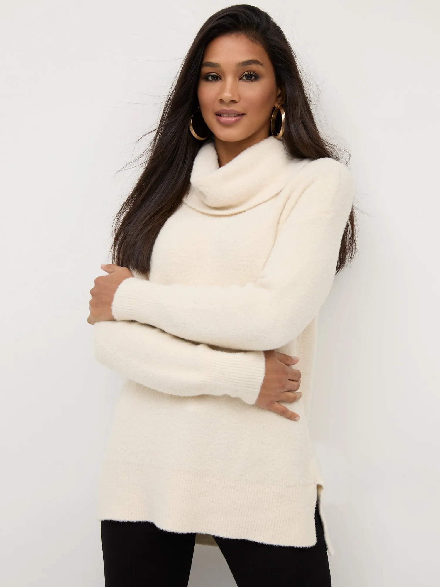 Cowl-Neck Super-Soft Sweater