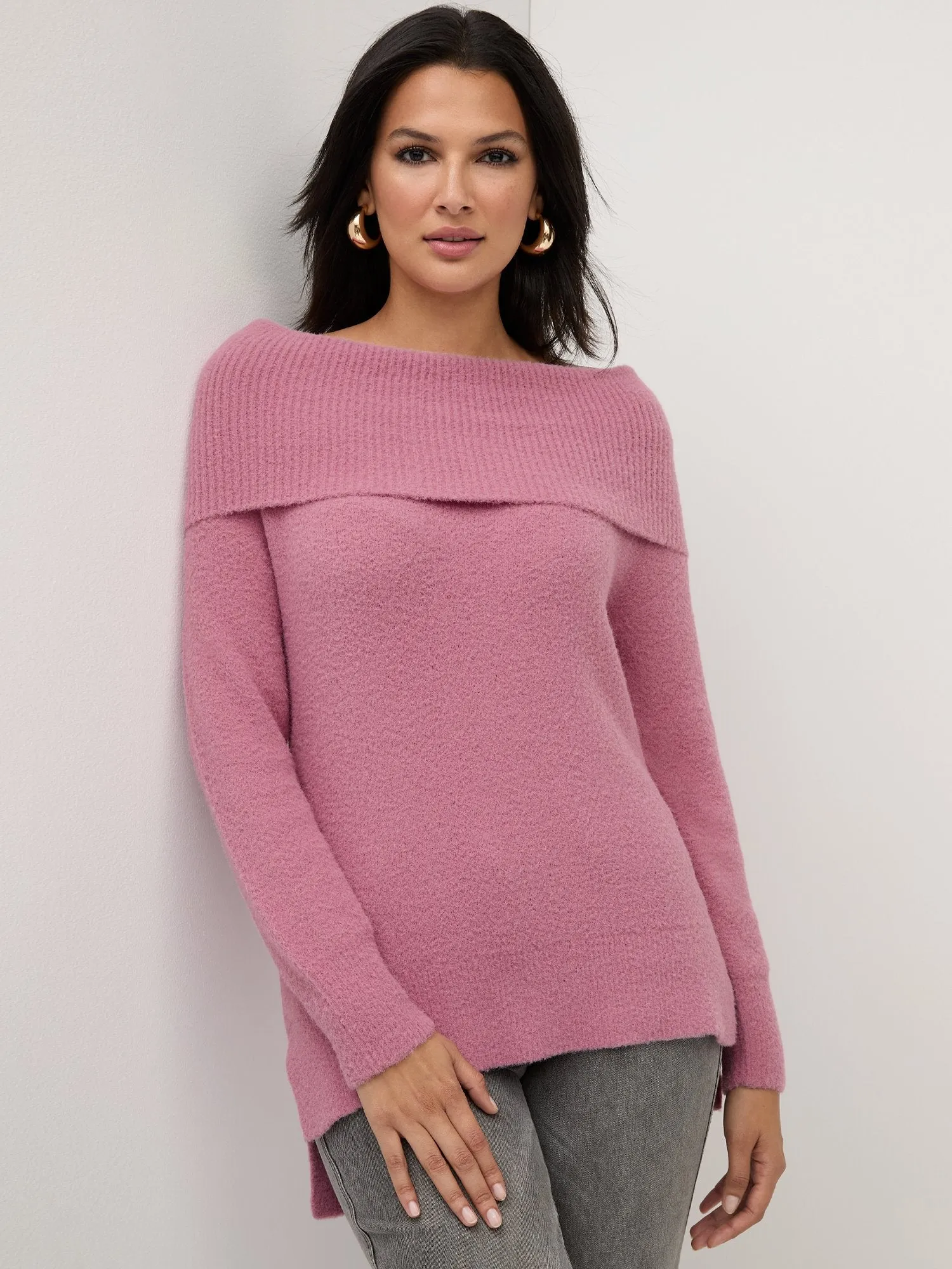 Cowl-Neck Super-Soft Sweater