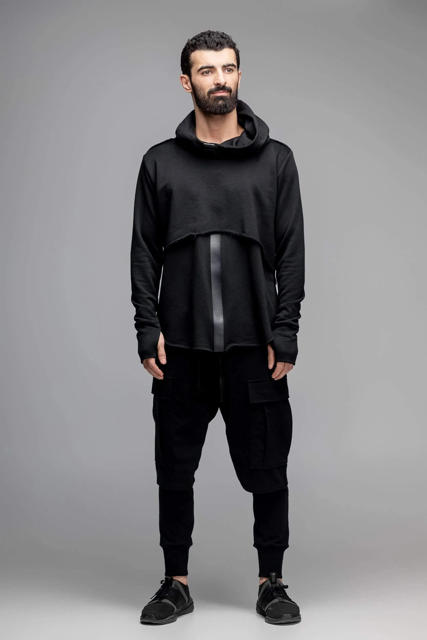 Cyberpunk Hooded Top with Straps