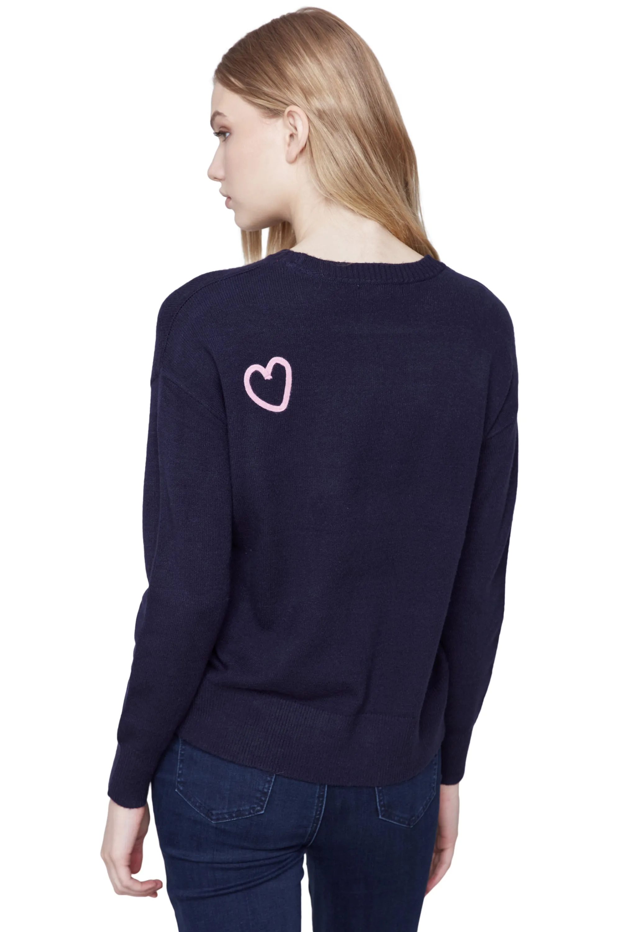 Embroidered Hearts Sweater