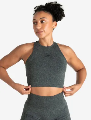 Form Seamless Crop Tank - Green Marl