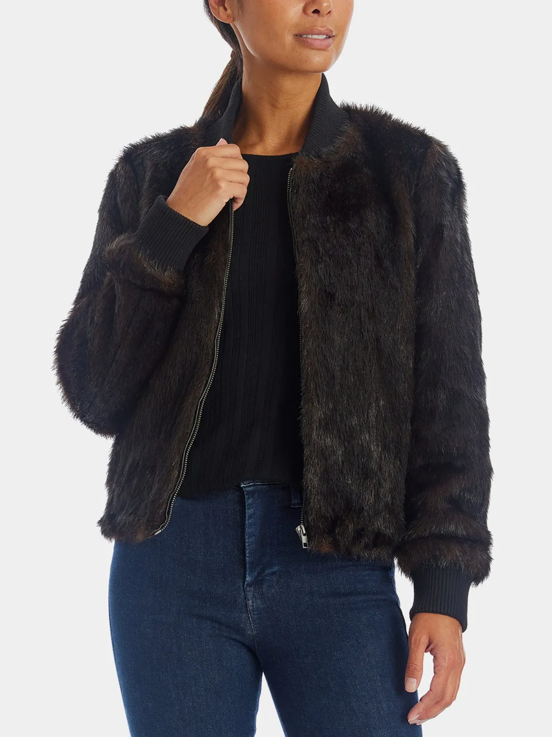 Genevieve Faux Fur Bomber Jacket