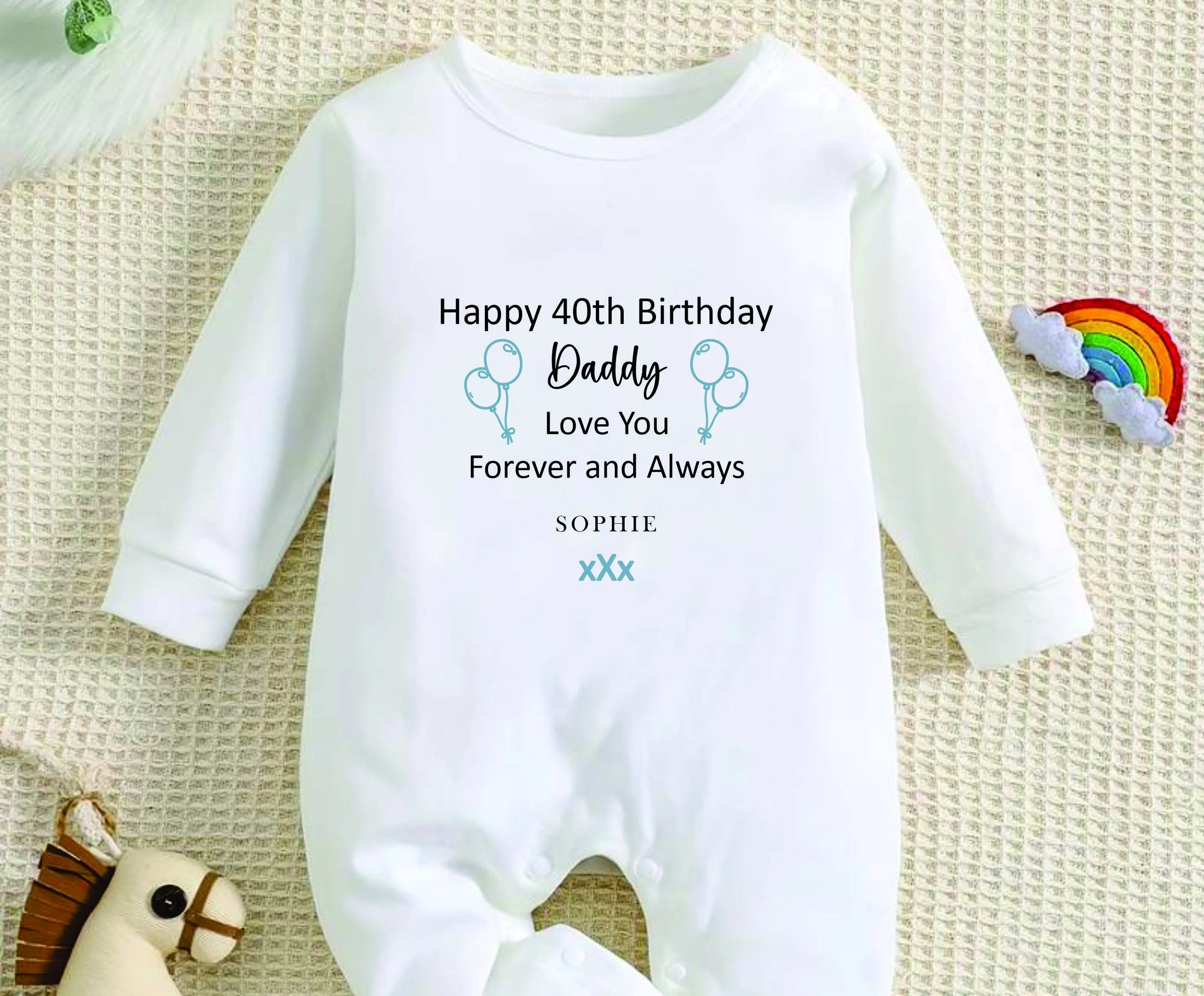 Happy 40th Birthday DADDY Baby Outfit (First Birthday 1st Birthday Daddy Dad Birthday l New Dad Gift)