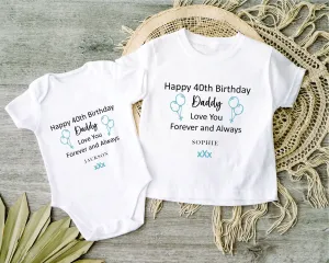 Happy 40th Birthday DADDY Baby Outfit (First Birthday 1st Birthday Daddy Dad Birthday l New Dad Gift)