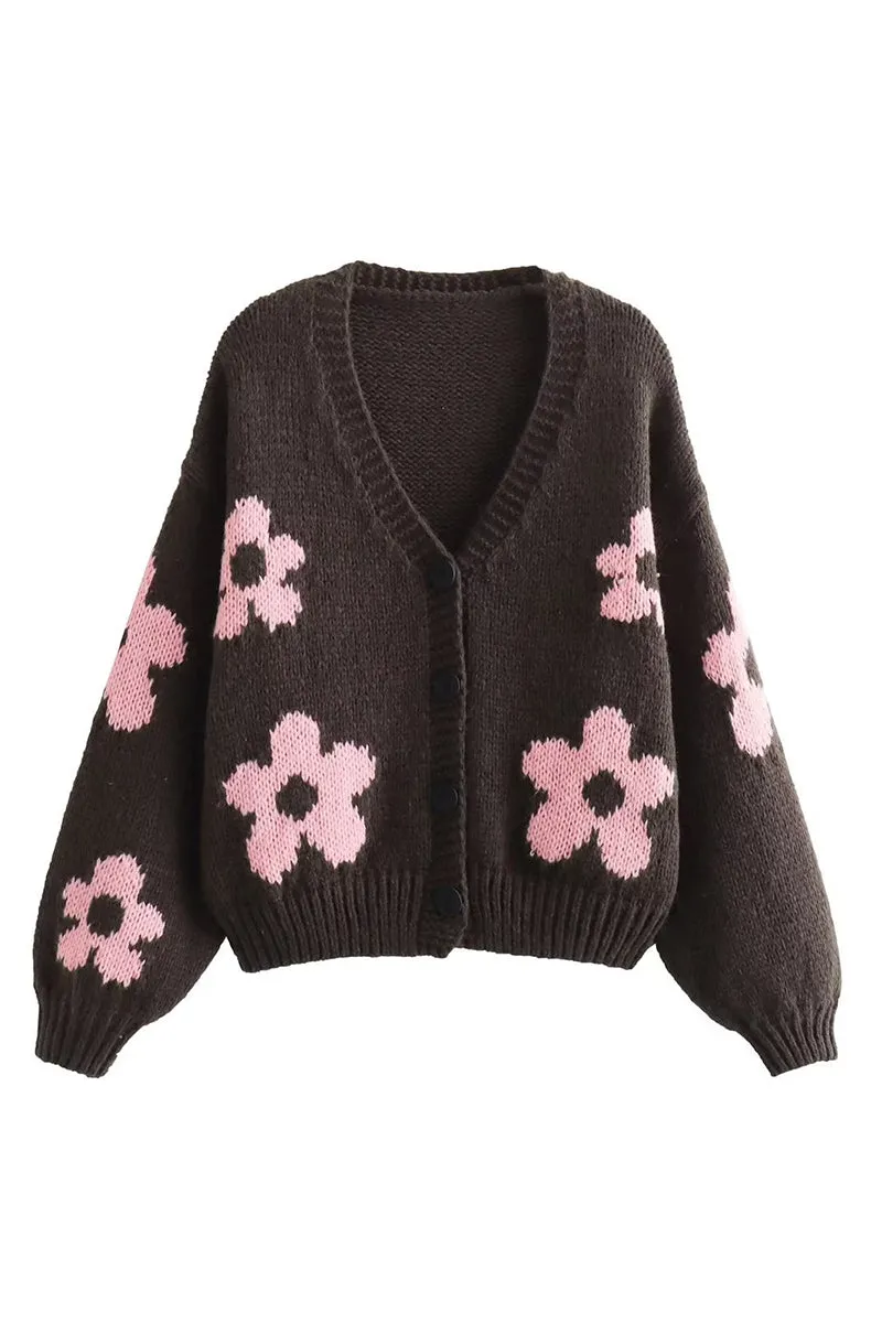 HWR1161 Cozy Floral Cardigan