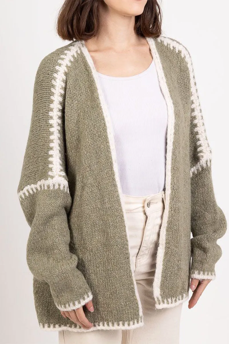 HWS1248 Cozy Open-Front Cardigan