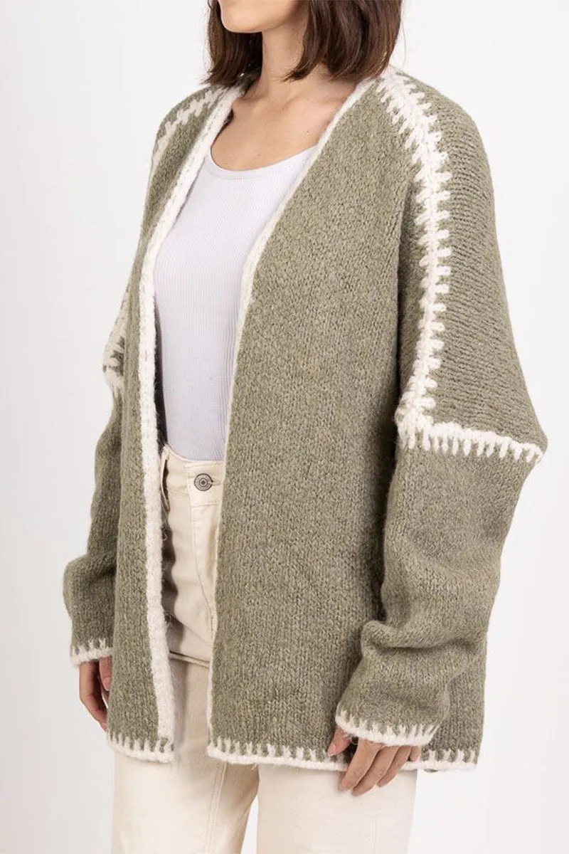 HWS1248 Cozy Open-Front Cardigan