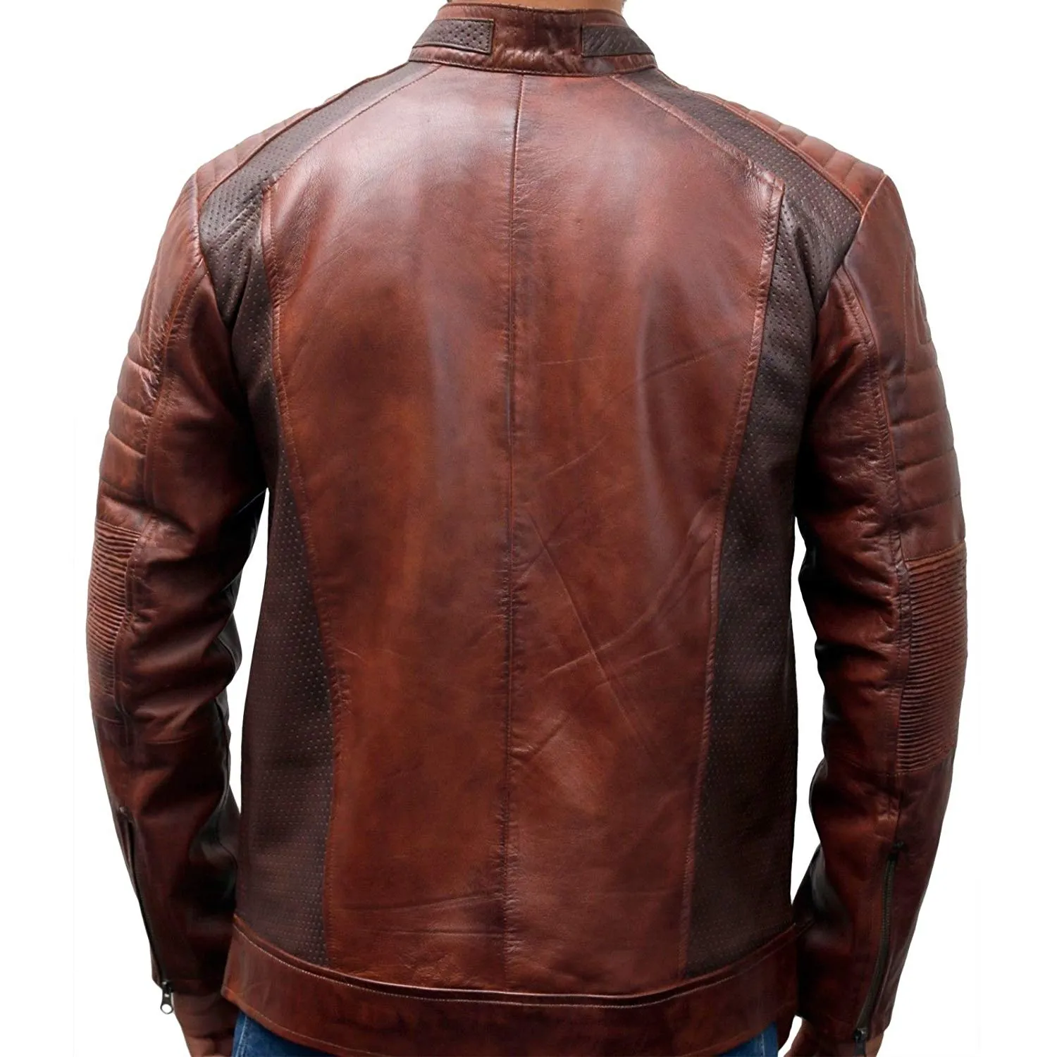 Hylora Brown Classic Cafe Racer Leather Jacket