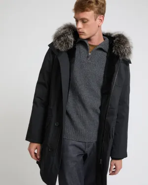 Iconic Cotton Blend And Fur Parka