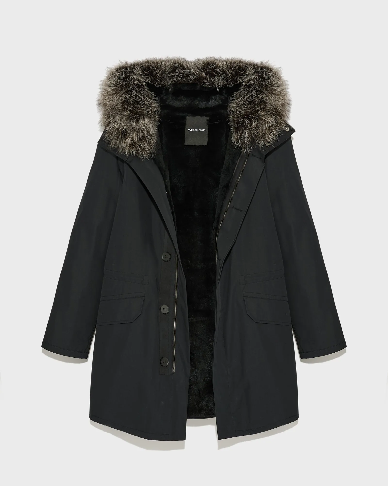 Iconic Cotton Blend And Fur Parka