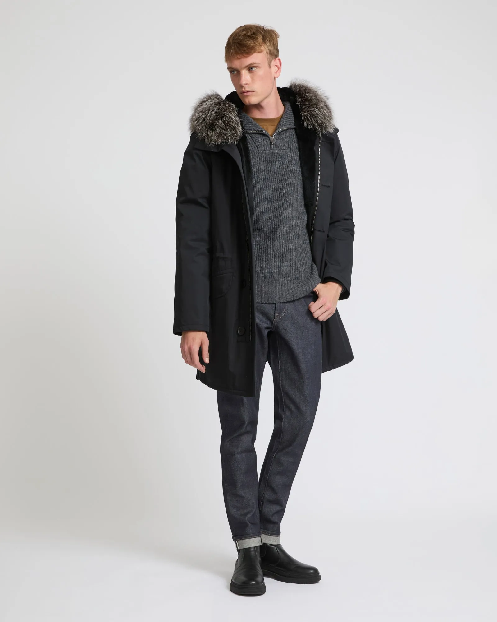 Iconic Cotton Blend And Fur Parka