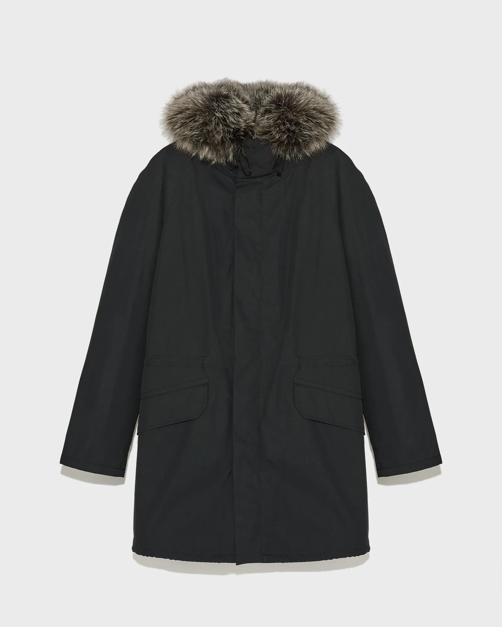 Iconic Cotton Blend And Fur Parka