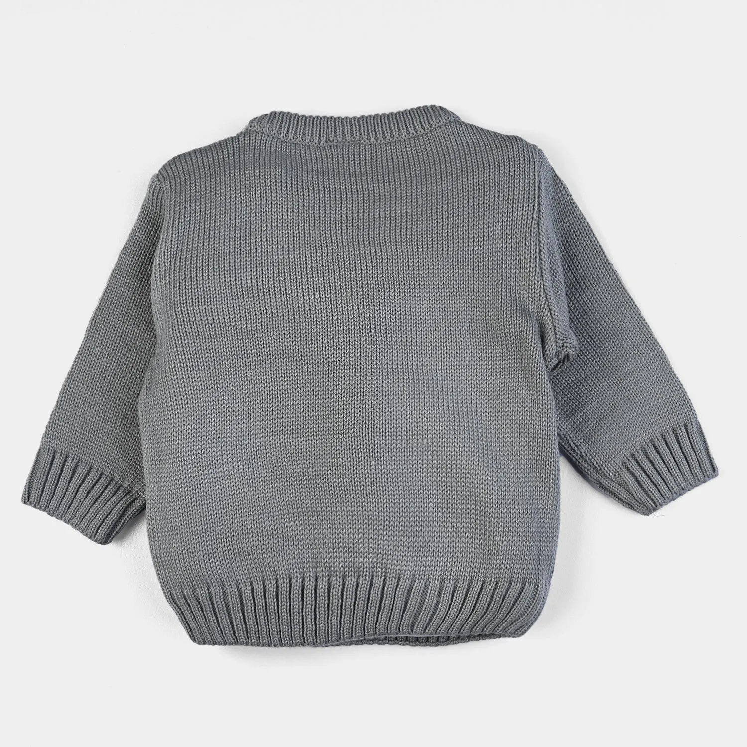 Infant Boys Acrylic Full Sleeves Sweater - GREY