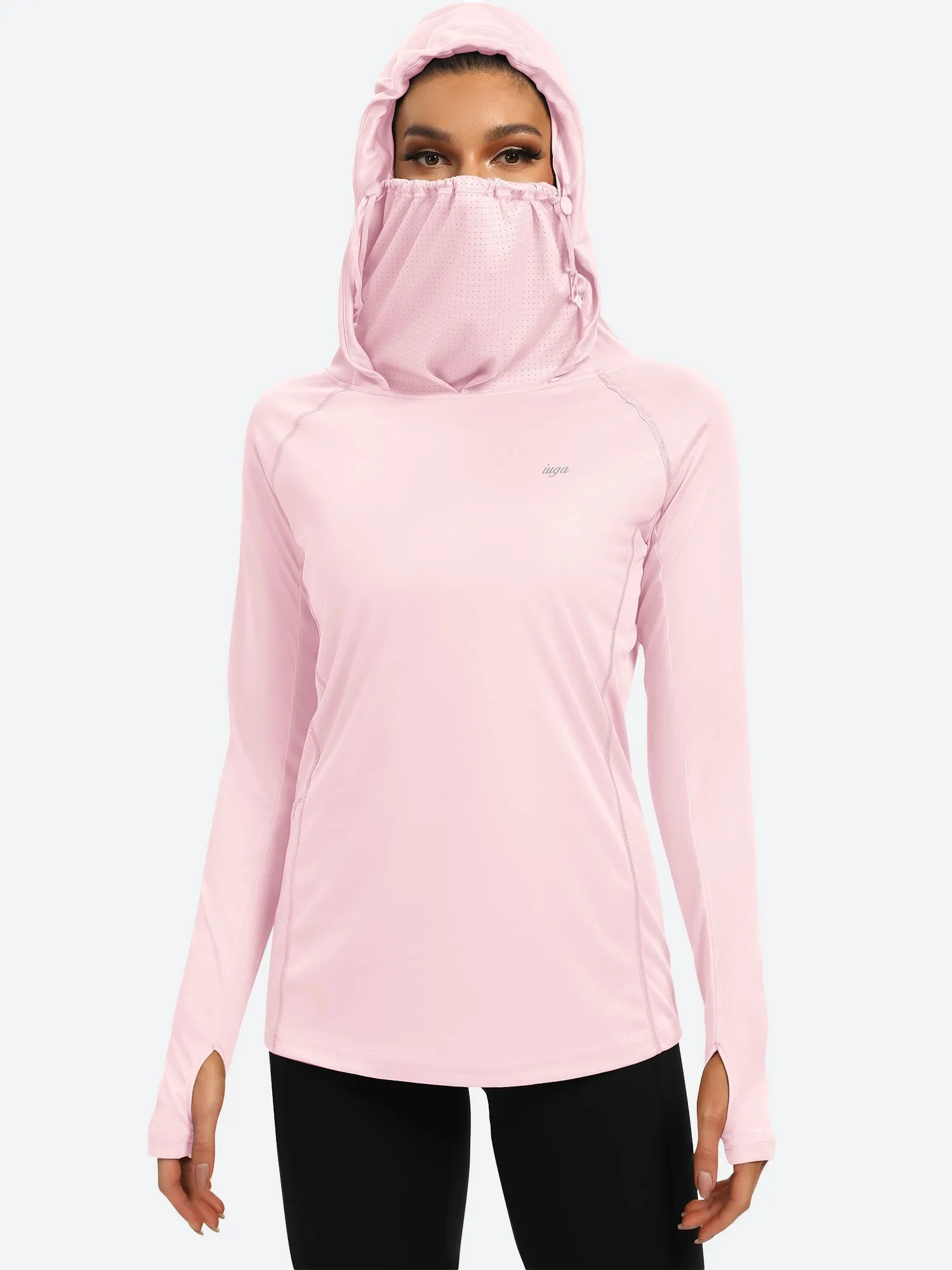 IUGA UPF 50  Long Sleeve Sun Protection Shirts With Face Cover