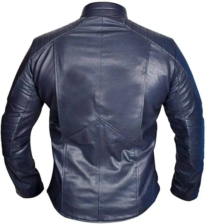 Justice League Superman Blue Leather Jacket