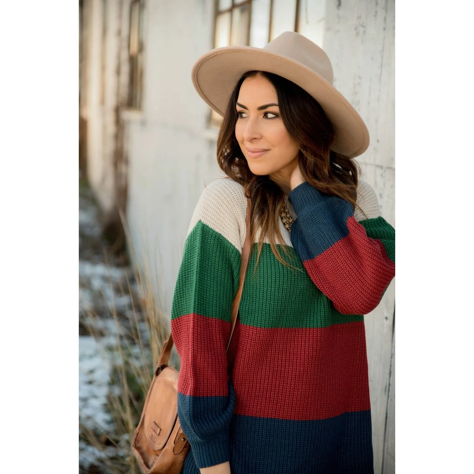 Knit Color Blocked Sweater