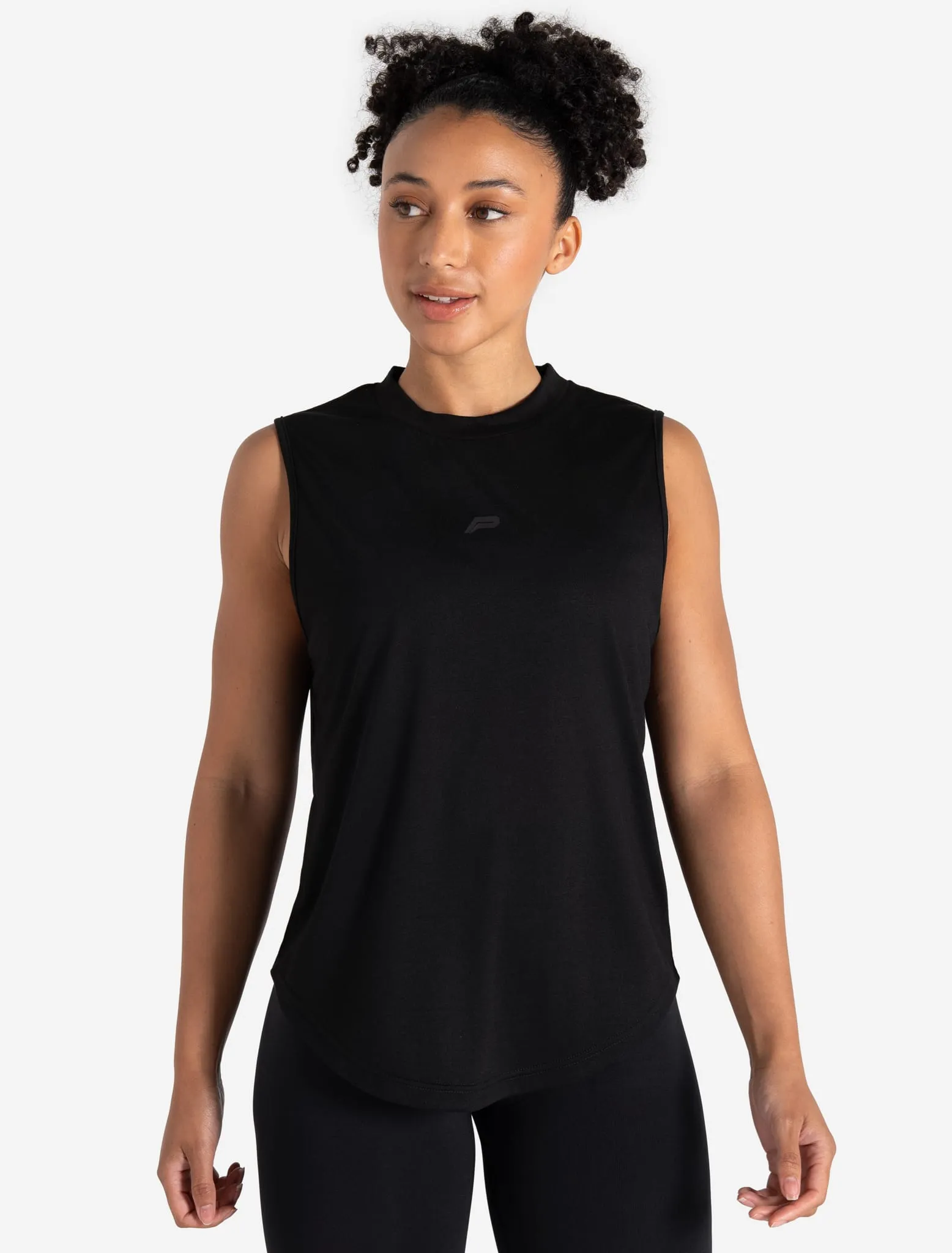 Lightweight Oversized Gym Tank - Black