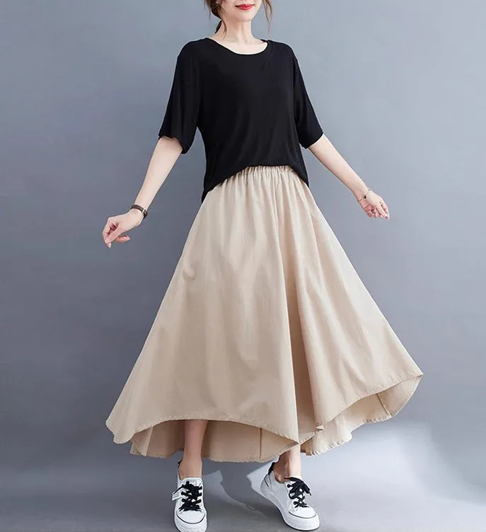 Linen pants/Cropped pants/Women linen skirt pants/Wide leg pants/cotton skirt pants/black pants/high waist pants/elastic waist Pants P0019