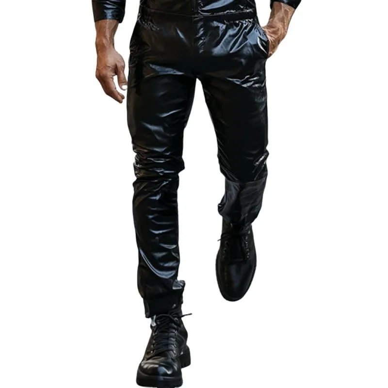 Men's Classic Casual Slim Fit Leather Pants 97636742K