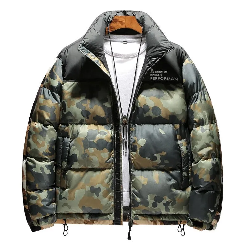 Men's Warm Thick Windproof Hooded Camouflage Jacket