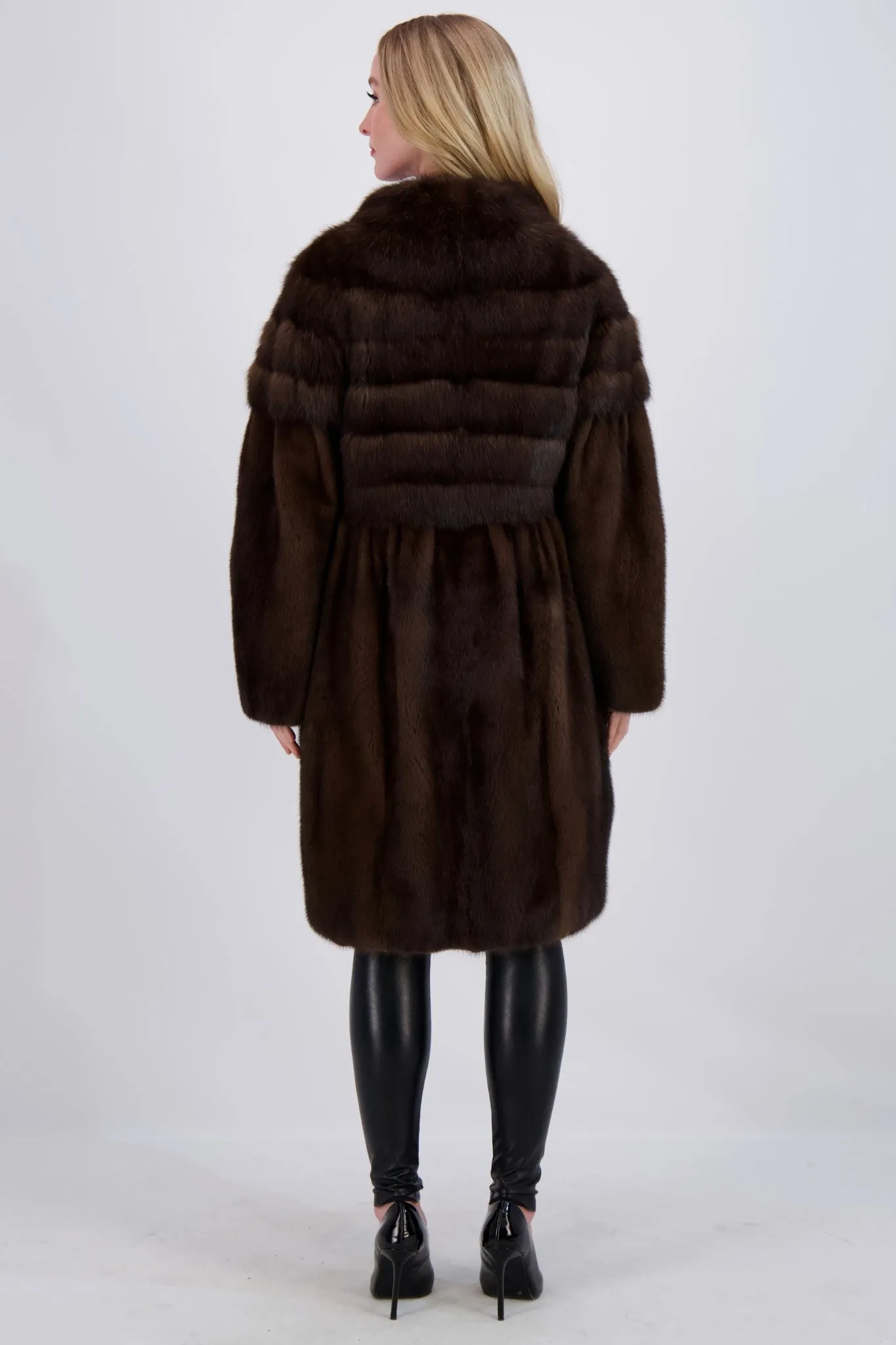 MINK SHORT COAT WITH SABLE