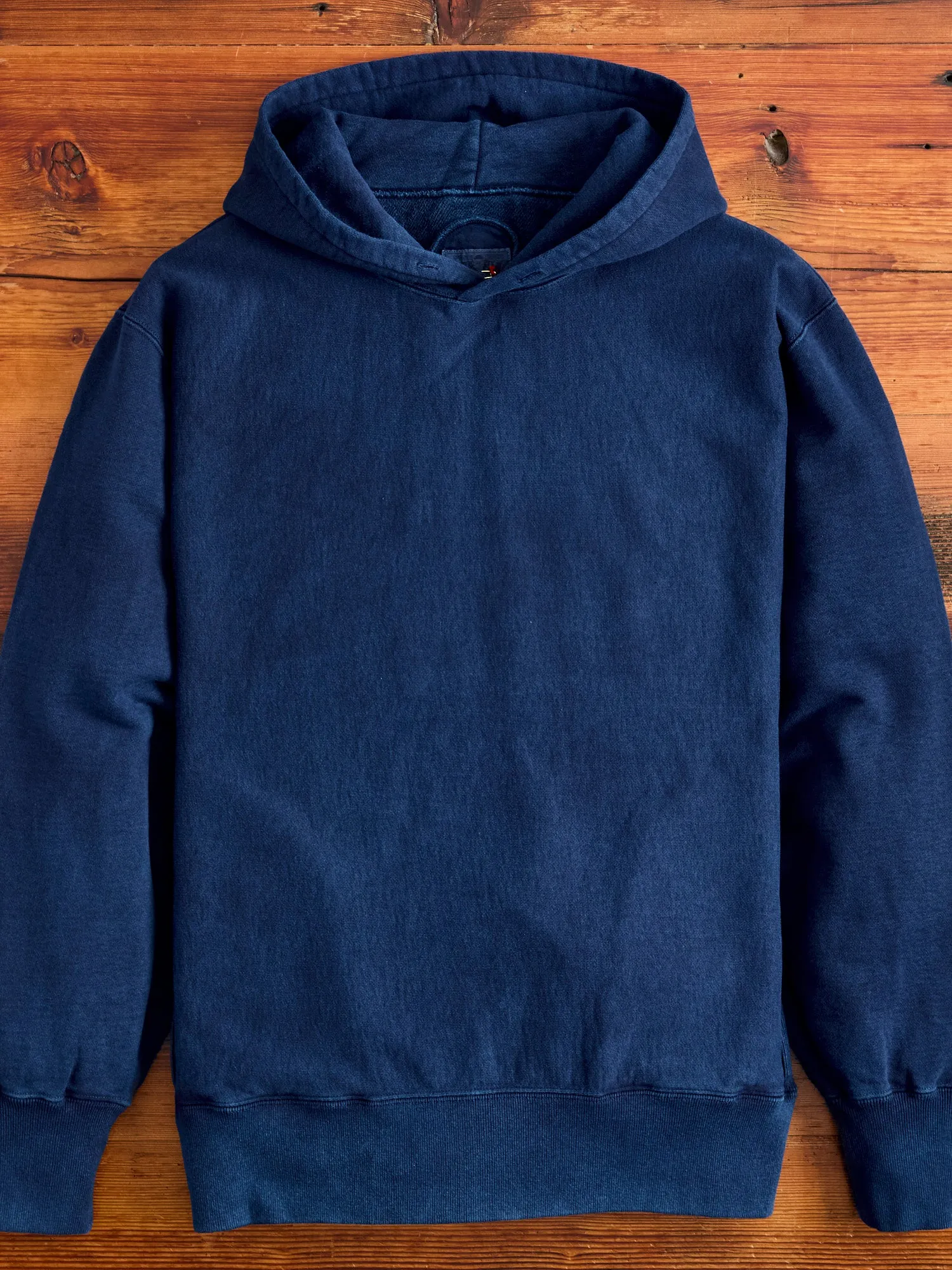 Organic Hand-Dyed Pullover Hoodie in Indigo