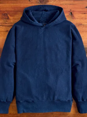 Organic Hand-Dyed Pullover Hoodie in Indigo