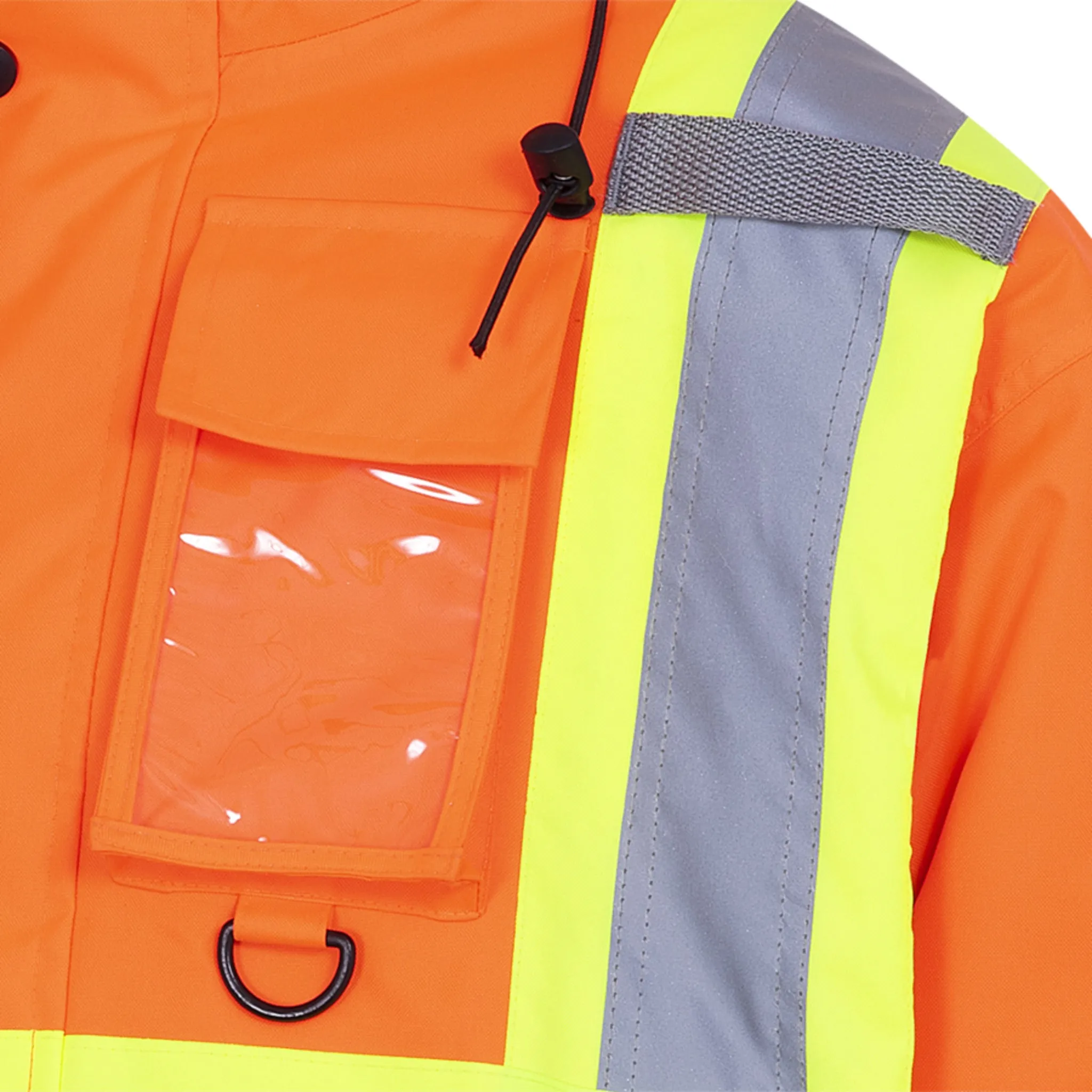 Pioneer Men's Hi-Vis Safety Bomber Jacket | CSA Quilted, Waterproof, Reflective, Durable, Poly Insulated | Windproof Workwear | Sizes S-5XL