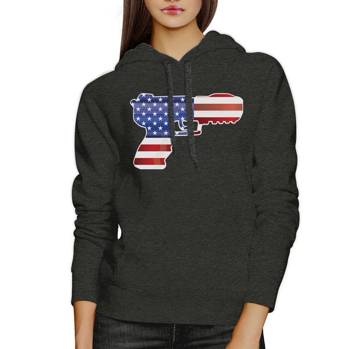 Pistol Shape American Flag Unisex Hoodie For Independence Day