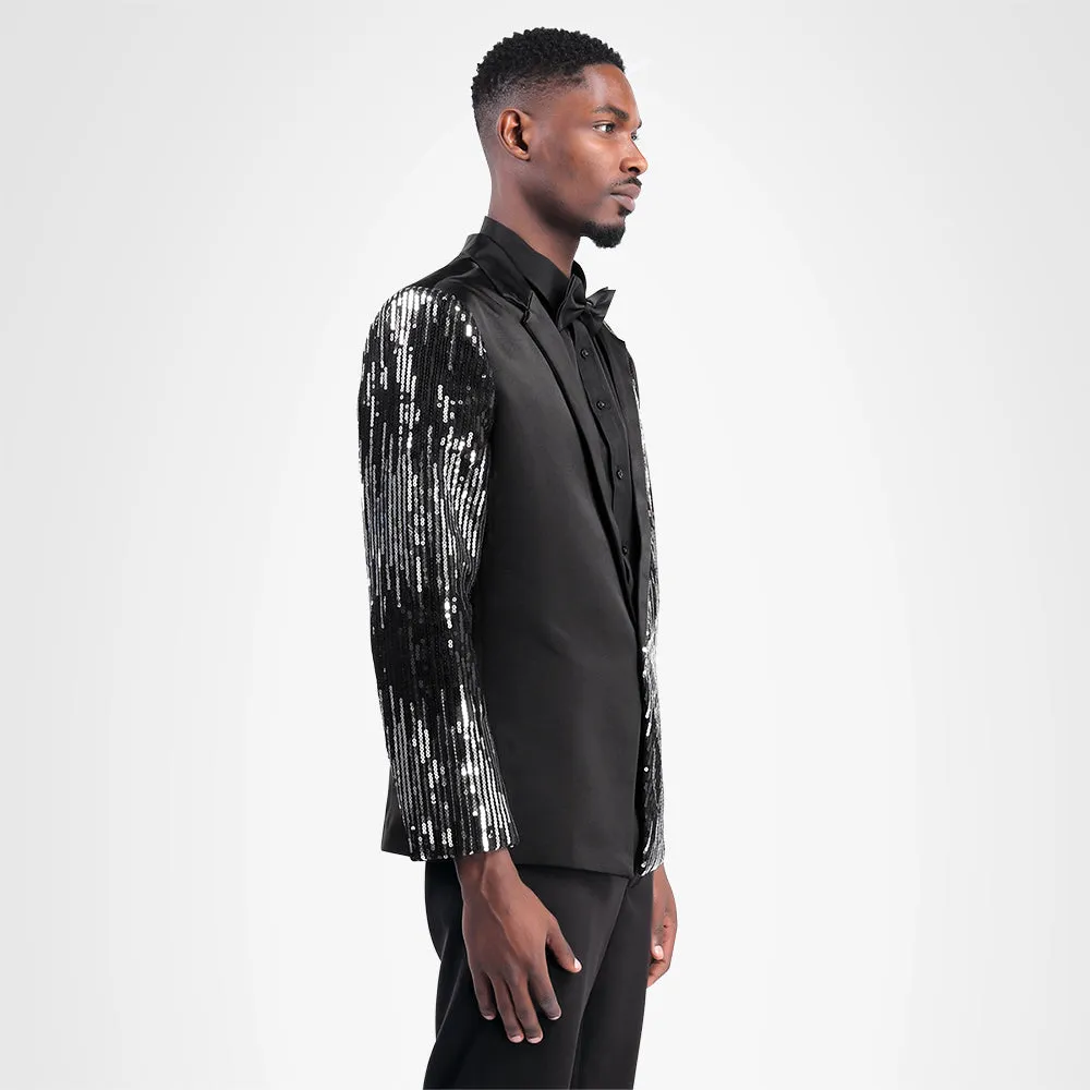 Prom Stylish Sequin Suit 2-Piece Black Suit