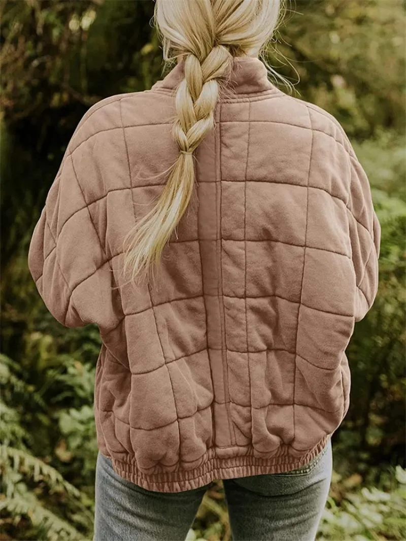 Quilted Fleece Zip-Up Jacket – Cozy and Lightweight Winter