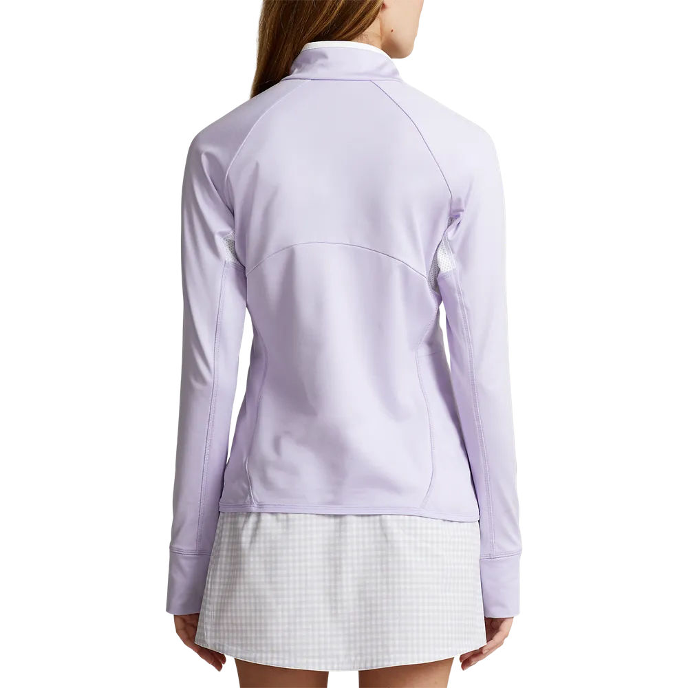 RLX Ralph Lauren Women's Jersey Quarter Zip Golf Pullover -  Flower Purple/White