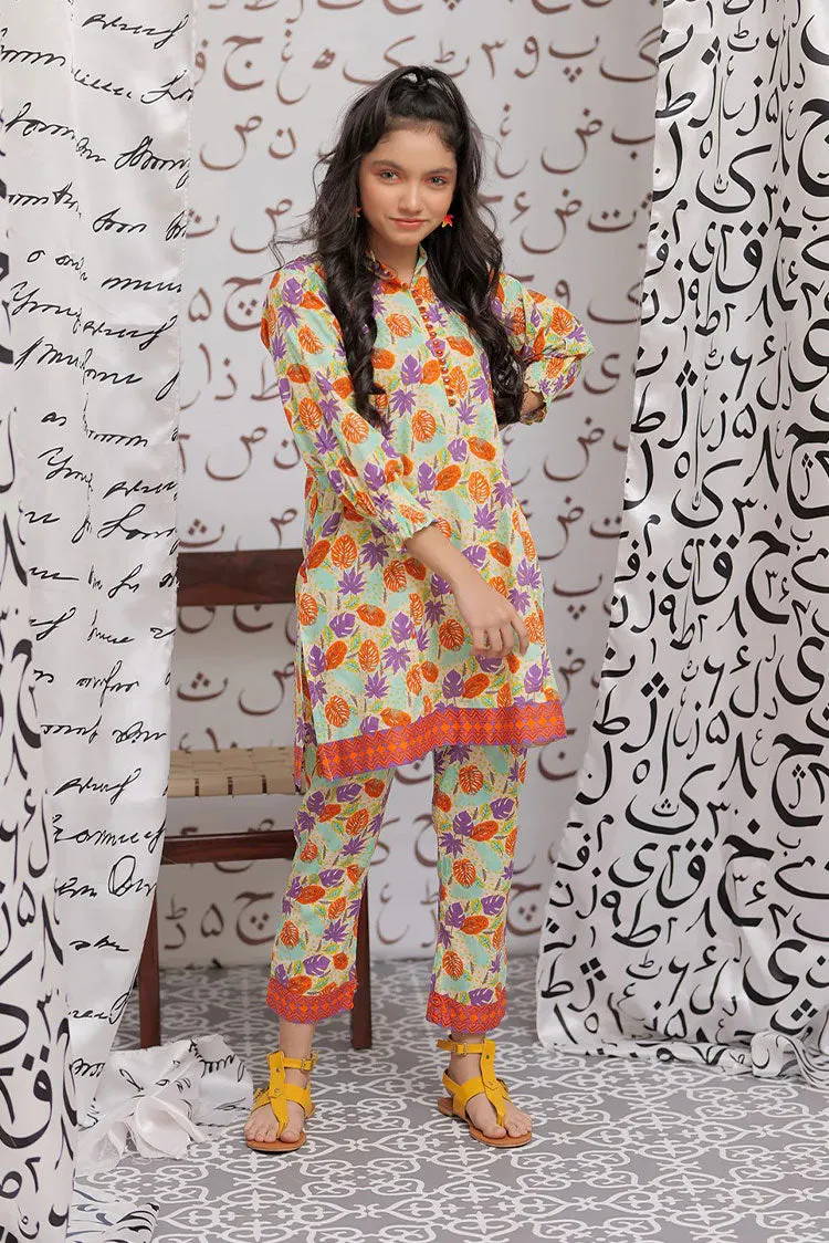 Senorita - GAC-02169 | CREAM & MULITICOLOR | CASUAL 2 PIECE SUIT | COTTON CAMBRIC PRINT