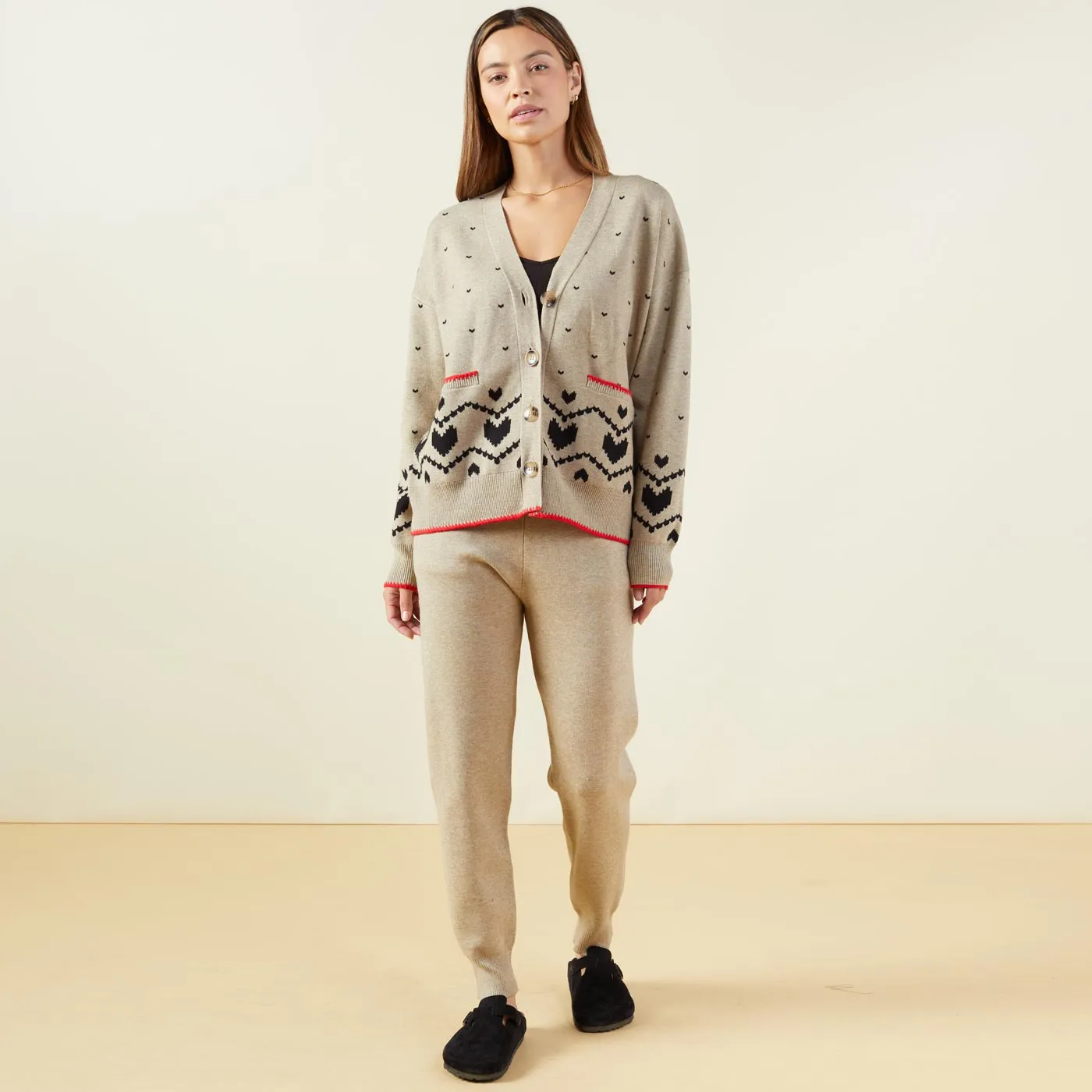 Soft Knit Heart Fair Isle Cardigan