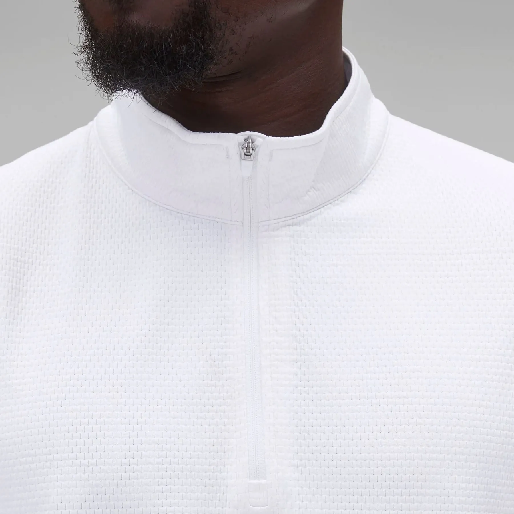 Solotex Mesh Tiebreak Quarter Zip Mid Layer White - AW24