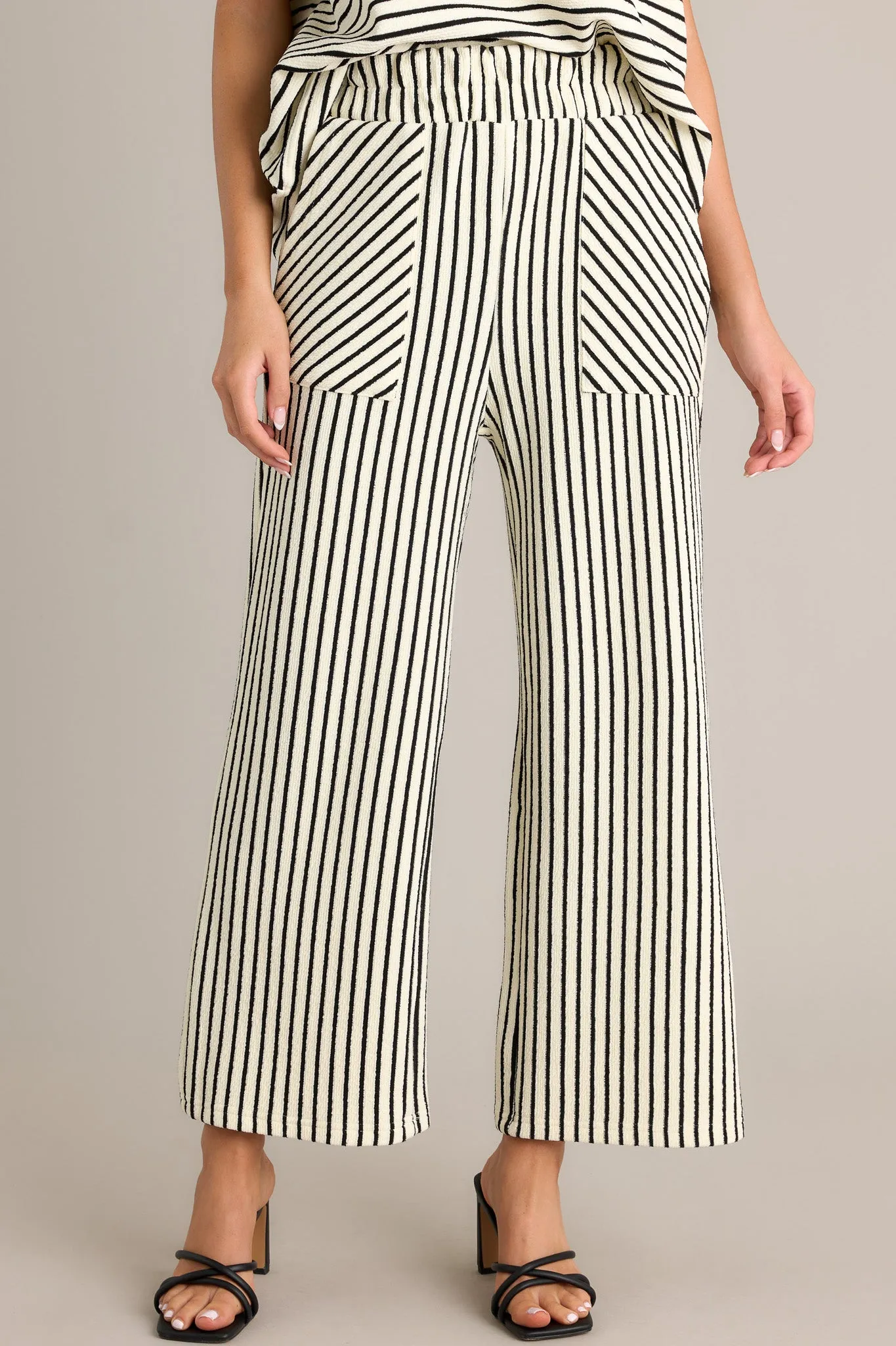 Something More Black Stripe Wide Leg Pants