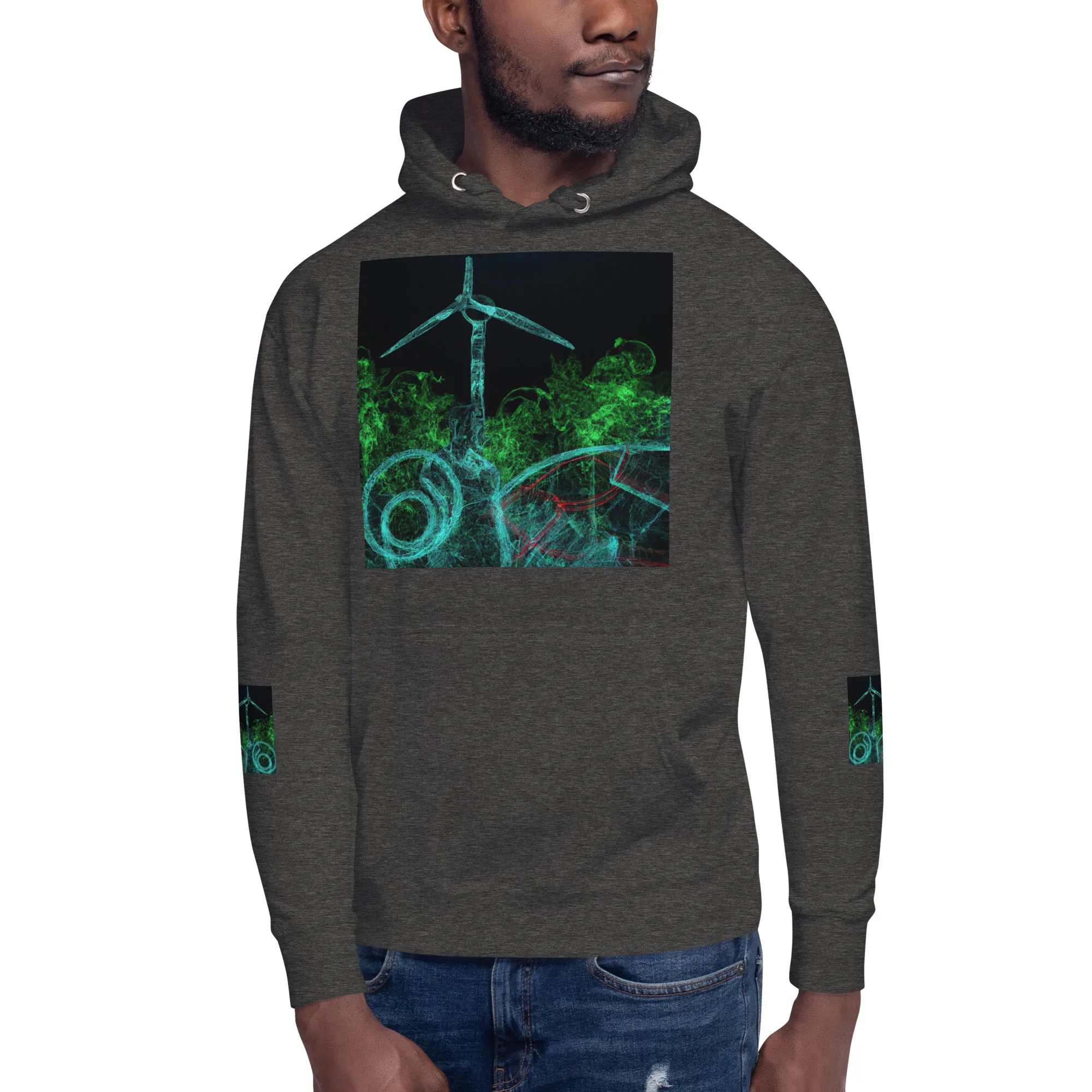 Stay Warm and Stylish with Our Abstract Green Unisex Hoodie - Shop Now!