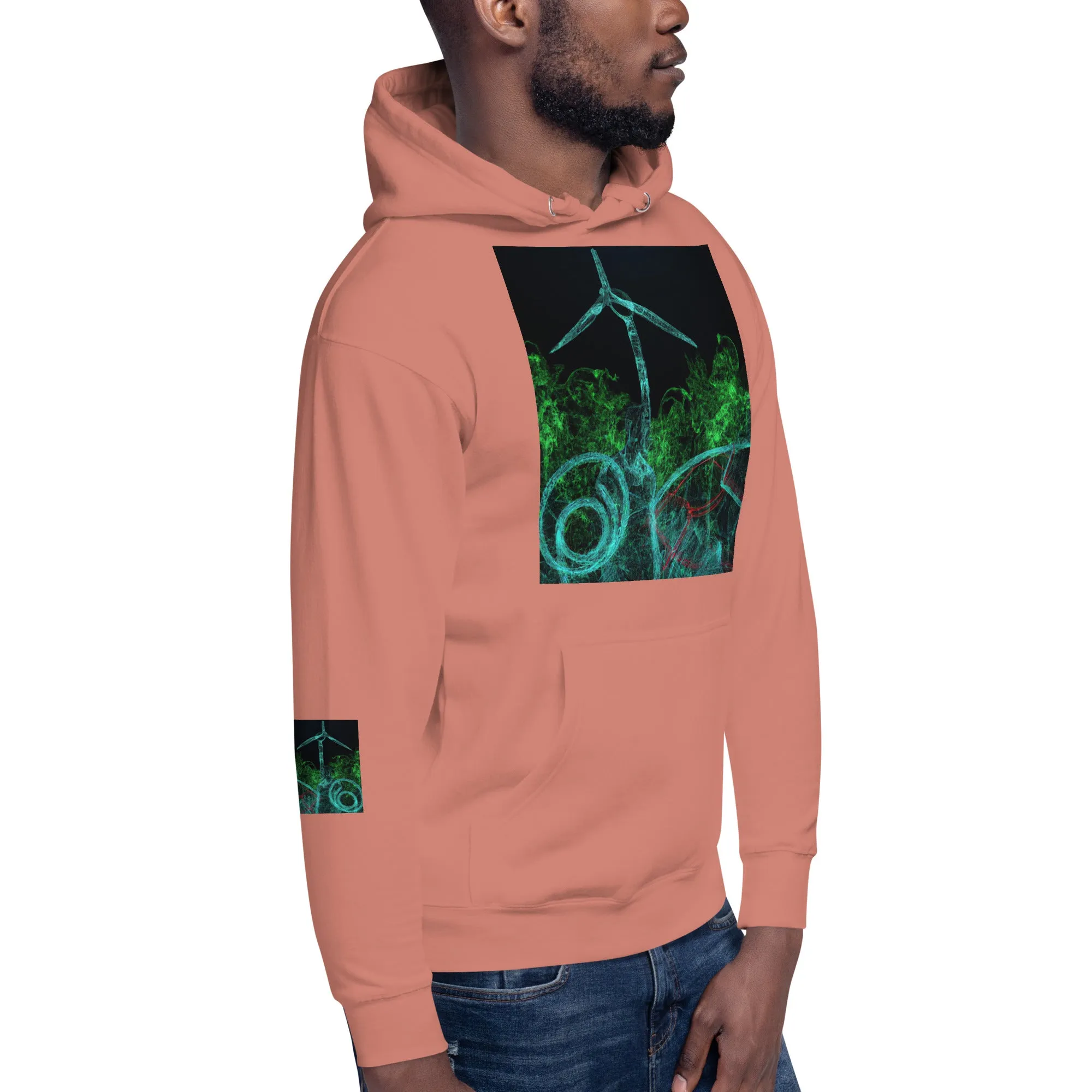 Stay Warm and Stylish with Our Abstract Green Unisex Hoodie - Shop Now!