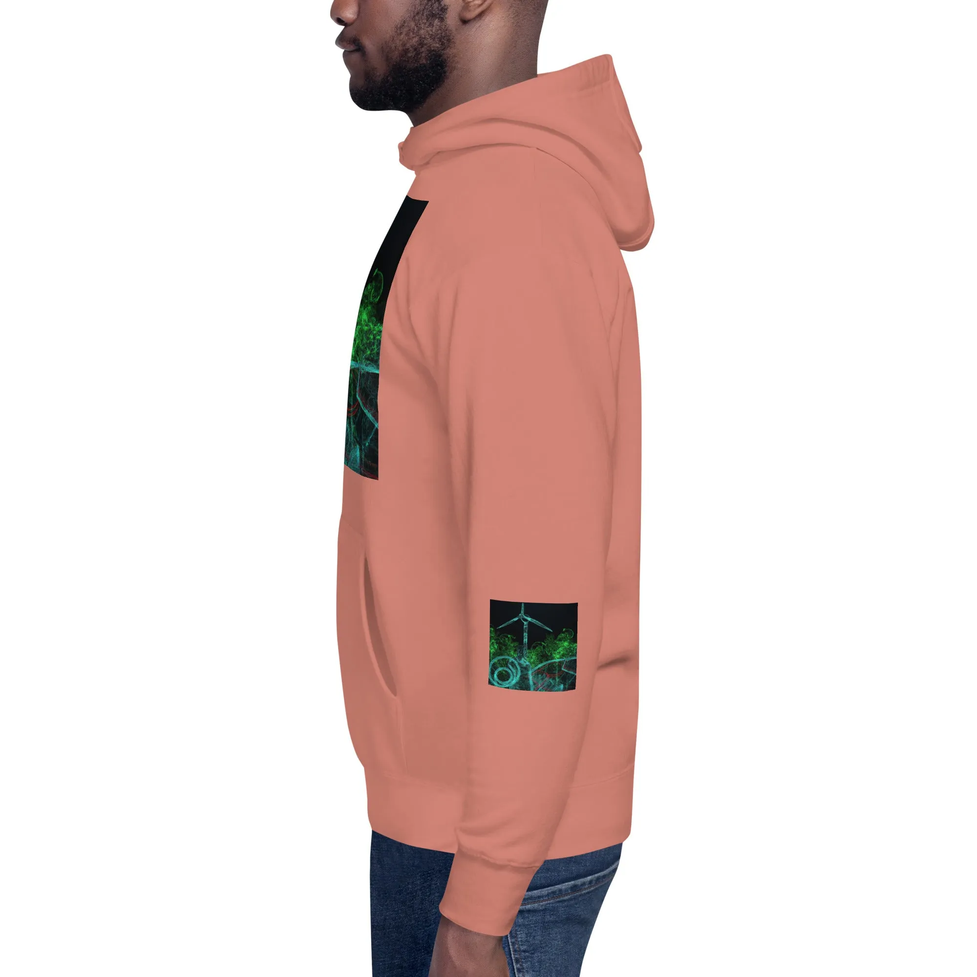 Stay Warm and Stylish with Our Abstract Green Unisex Hoodie - Shop Now!